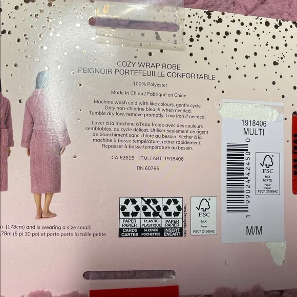 Room Service Cozy Pink Wrap Robe - Picture 5 of 6